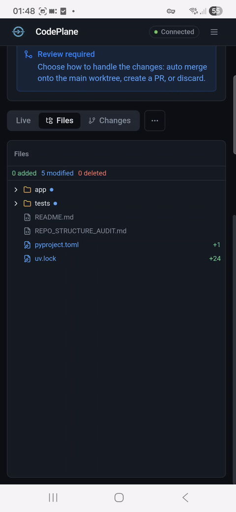 Diff Viewer — Mobile