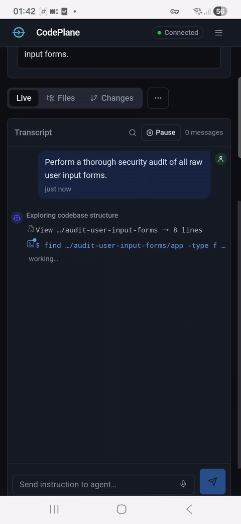 Running Job — Mobile